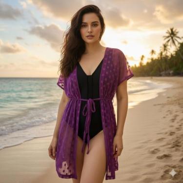 Imagem de Kimono saída de praia /piscina - Rafavi, Roxo, g