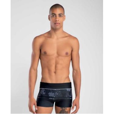 Imagem de Sunga Mash 300.112 Boxer Estampada Folhagem Listra, M, Pt00