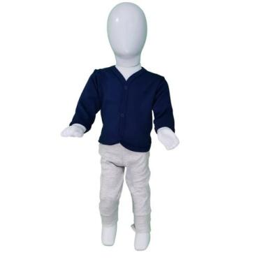 Imagem de Casaco manga longa bebê masculino em Suede liso - Baby history, P
