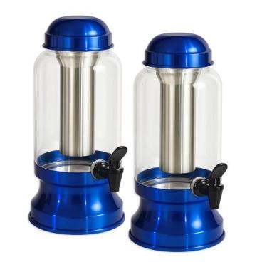 Imagem de Kit 2 Suqueira Vidro 3,2L com Compartimento Gelo Azul Verniz - Pontual