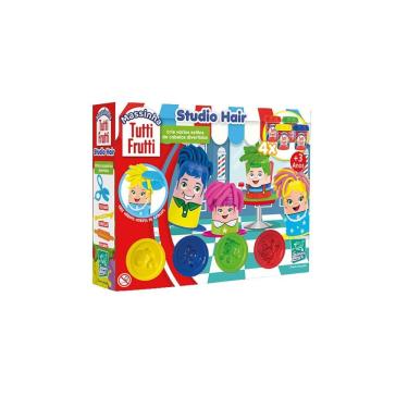 Imagem de Massinha de Modelar Tuti Frutti Studio Hair Não Tóxica Cores Vibrantes Super Toys