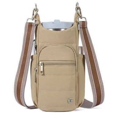 Imagem de Bolsa de transporte Telena RFID Crossbody Khaki com suporte para garra