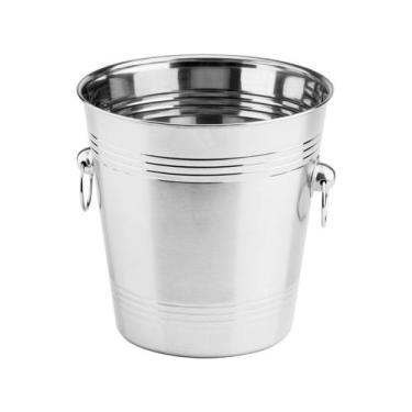 Imagem de Balde para Gelo em Aço Inox 4,5 Litros para Bebidas Cerveja - Hércules
