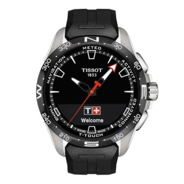 Imagem de Tissot Relógio unissex T-Touch Connect Solar Antimagnético Titanium Case Swiss Tátil Quartz com pulseira de borracha, preto, 23 (modelo: T1214204705100)