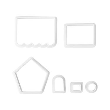 Imagem de IOOOFU Conjunto de cortadores de biscoito de material plástico para biscoitos, biscoitos, assados, 3D, kits de molde de casa de gengibre para festival de Natal - Médio