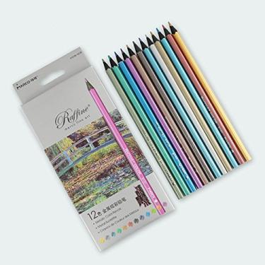 Imagem de Lápis de cor de metal para desenho artístico 12 cores