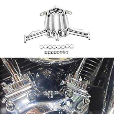 Imagem de HDBUBALUS Capa cromada para motocicleta/bloco de elevação adequada para Harley Twin Cam Street Glide Road King Electra Glide 99-16 Dyna Breakout 99-17