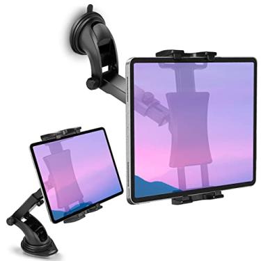 Imagem de Suporte para painel de carro e tablet de para-brisa, rotação de 360° para iPad Pro 12,9/11/10,5/9,7/Air/Mini, Samsung Galaxy Tab, tablets e telefone de 4,7-12,9 polegadas, ventosa de TPU e gel aderente e almofada