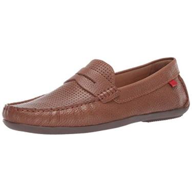 Imagem de Sapato masculino de couro genuíno feito no Brasil Union Street Driver Marc Joseph NY, Cognac Grainy Perforated, 9