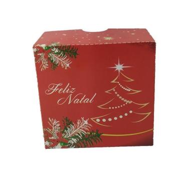 Imagem de Caixa De Natal 4 Brigadeiros - Modelo 5 - Kit 25 Unidades
