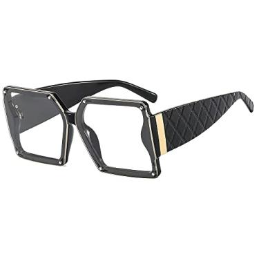 Imagem de Óculos de sol femininos de armação grande personalidade simples moda perna larga óculos de sol proteção uv, 2, tamanho único