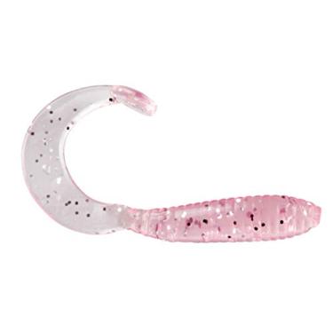 Imagem de Bobby Garland Hyper Grub Curly-Tail Swim-Bait Crappie Fishing Iure, Acessórios para pesca de água doce, 5 cm, Pacote com 18, Algodão e doce rosa