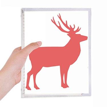 Imagem de Caderno de folhas soltas de madeira vermelha de veado diário recarregável