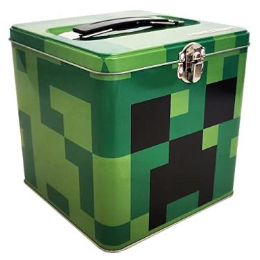 Imagem de The Tin Box Company Minecraft Stack Store and Carry Tin. Stackable Tin Box with Handle,Green