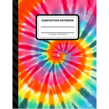 Imagem de Composition Notebook: Colorful Retro Vintage Tie Dye Pattern / Wide Ruled Notebook Paper for Kids / Large Writing Journal for Homework - Notes - ... / Back to School for Boys Girls Children
