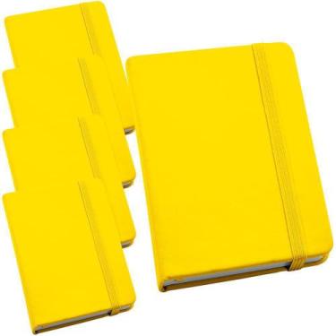 Imagem de Kit 5X Caderneta De Anotações 9X14cm 80 Fls Sem Pauta Amarelo - Topget