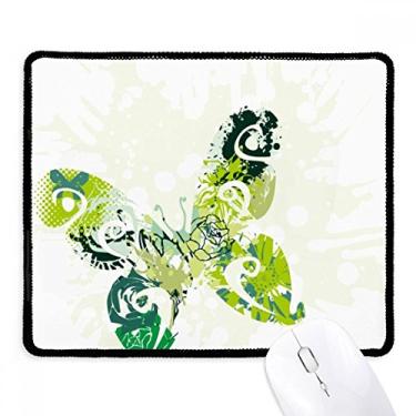 Imagem de Mousepad Animal Green Butterfly Graffiti com borda costurada Tapete de borracha para jogos