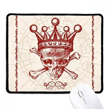 Imagem de Mousepad com estampa de cartas de pôquer, coroa vermelha, com borda costurada, tapete de borracha para jogos