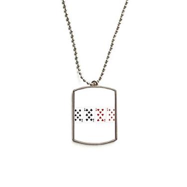 Imagem de DIYthinker Colar com pingente de corrente de aço inoxidável com padrão de clube de diamante pá de 8 corações