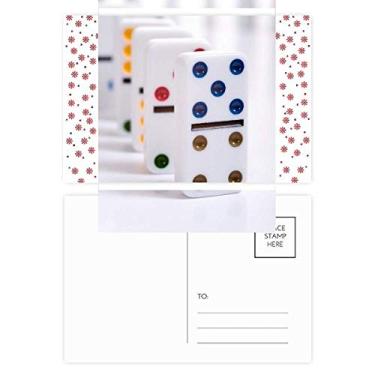 Imagem de Pai Gow Dominoes Dice Gambling Christmas Flower Celebration Cartão postal Blessing Mailing Card