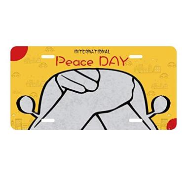 Imagem de DIYthinker Wrist Wrestling Placa de carro personalizada Gesto Decoração de carro Dia da Paz