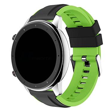 Imagem de Pulseira 22mm Gtx compatível com Galaxy Watch 3 45mm - Galaxy Watch 46mm - Gear S3 Frontier - Amazfit GTR 47mm - Amazfit GTR 2 - Marca LTIMPORTS (Preto/Verde)
