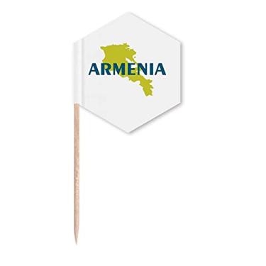 Imagem de Mapa da Armênia Europa Art Deco, bandeiras modernas de palitos de palito, palitos de cupcake, festa celebração