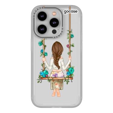Imagem de Capa Deluxe Slim Fosca Gocase Compatível com iPhone 14 Pro (6.1 Pol) (Prisma Garota Floral)