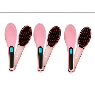 Imagem de Kit com 3 Escovas Alisadora Elétrica Chapinha