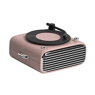 Imagem de Toca-discos de Vinil Sem Fio Alto-falante Retrô Áudio Estéreo Mini Tvictrola Leitor de Música Portátil para Gravação Som Surround Gramofone TF Card Play,Pink,130 * 118 * 60CM