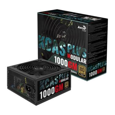 Imagem de Fonte 1000W Aerocool KCAS Plus 1000GM - Semi Modular - Eficiência 90% - 80 PLUS® Gold