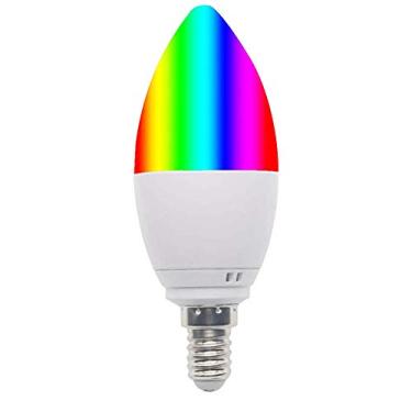Imagem de Lâmpadas inteligentes 5W E12/E26 Base LED candelabro lâmpadas, mudança de cor e regulável, compatível com Alexa Google Home, equivalente a 460 lm 25w (base E12, 10 pçs/embalagem)