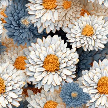 Imagem de ReWallpaper Papel de parede floral grande, papel de parede de margarida azul e branco para banheiro, quarto, quarto de meninas, papel de contato, autoadesivo, pintura a óleo, decoração de parede, faça