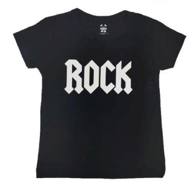 Imagem de Camiseta Infantil Curto Preto Com Estampa Rock - Espevitados