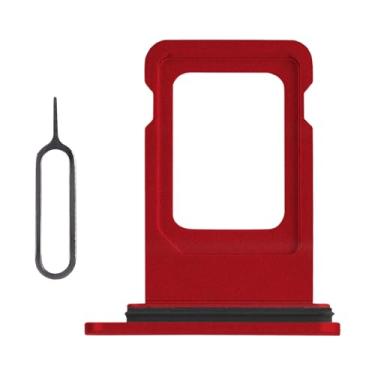 Imagem de Risidamoy Para iPhone XR Vermelho Slot para Cartão SIM Substituição Versão SIM Único Adaptador de Suporte de Bandeja de Cartão com Anel de Borracha Impermeável Kit de Reparação Ferramenta de Reparo