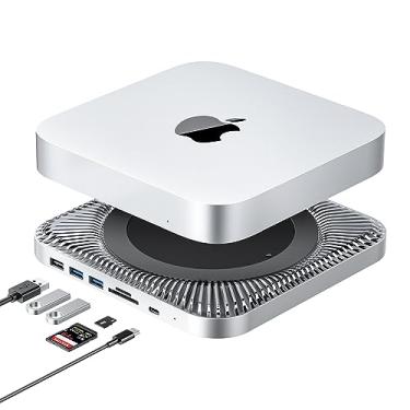 Imagem de RayCue Hub Mac e suporte com SSD - Tipo-C, portas USB 3.0/2.0, leitores de cartão - Serve para SSD de 2,5 polegadas, para Mac Studio, Mac Mini M1/M2