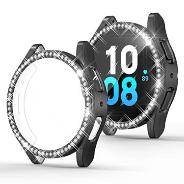 Imagem de [Pacote com 2] Capa protetora de tela FE Watch 5/Galaxy Watch 4 de 40 mm compatível com RICHONE (BlackX2, Galaxy Watch FE/5/4-40 mm)
