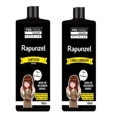 Imagem de Kit Shampoo e Condicionador de 1 Litro para Crescimento Capilar Tratamento Intensivo e Hidratação Profunda para Cabelos Fortes e Radiantes Rapunzel