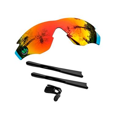 Imagem de Raydi Lentes de reposição de policarbonato e kits de borracha para óculos de sol retangulares Oakley M2 Armação - Espelho Vermelho Fogo - Polarizado