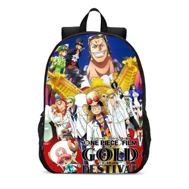 Imagem de Mochila Escolar Infanto Juvenil Anime One Piece Gold Lançamento 0317-Unissex