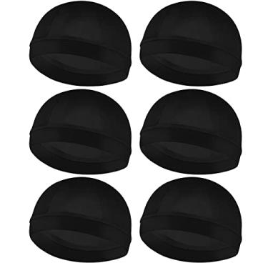 Imagem de Molain 6 peças de touca de onda para homens sedosos Durags elásticos bonés de onda para 360 540 720 ondas macio respirável cetim Durag unissex adultos crianças Skullies gorros chapéus touca de banho