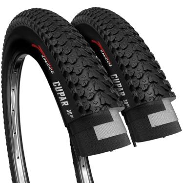 Imagem de Fincci Par de pneus de bicicleta dobráveis de 66 x 5,125 cm Cupar 57-559 para bicicleta híbrida MTB Mountain - Pacote com 2 pneus de 26 x 2,1