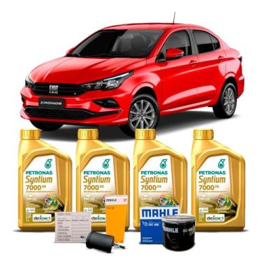 Imagem de Kit Troca 4 Oleo 0W20 + Filtro Combustivel e Oleo Fiat Cronos 1.3 Firefly 2018 A 2024