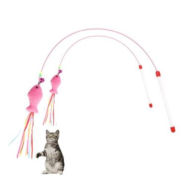 Imagem de Legou Bastão de provocação de madeira para animais de estimação, brinquedos para gatos, bastões de provocação, cor da imagem, 6, 2 peças