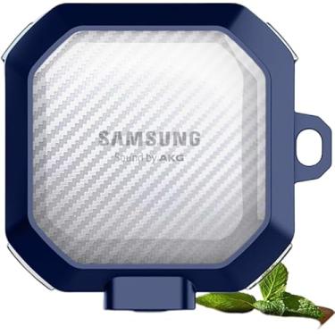 Imagem de Neweak Capa para Galaxy Buds 2 Pro FE capa transparente com padrão de fibra de carbono para Samsung Galaxy Buds Live 2 Pro Buds2 2Pro, capas transparentes, azul