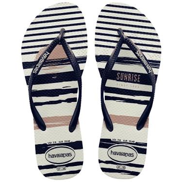 Imagem de Sandalias Havaianas Slim Nautical Branco/Marinho/Branco 35/36