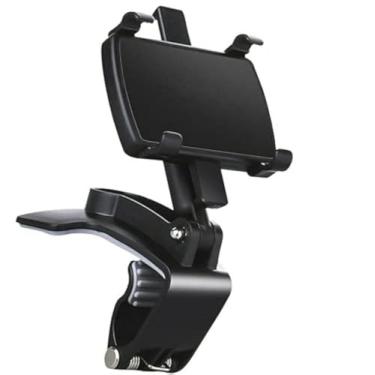 Imagem de JORCEDI Suporte universal de rotação de 360 graus para retrovisor do carro, suporte de suporte para painel com clipe de viseira solar para celular iPhone 12 pro/12 pro max/11 pro/11 pro max/XR/X/8/7/6/5, Note20/10/9