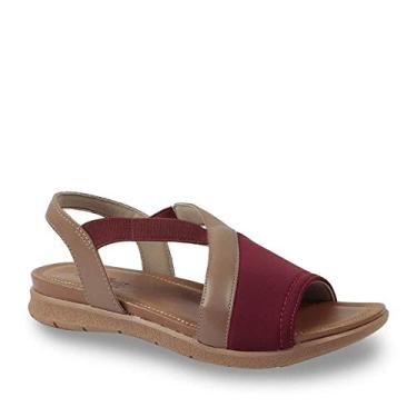 Imagem de Sandália Fem Usaflex Plataforma Vermelho/Camel AA3008009 Tamanho:40;Cor:Vermelho