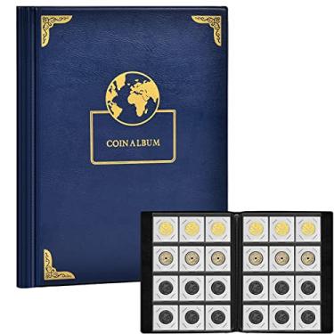 Imagem de 120 Pockets Coin Flip Holder Albums, 2x2 inches Coin Storage Books for Coin Cardboard Collection Holders, Collection Book Sleeves Supplies for Collectors- Blue Earth(Coin Flips not Included)