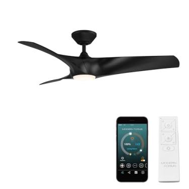 Imagem de Ventilador de teto inteligente Zephyr de 132 cm. 3 lâminas preto fosco com kit de luz de 3000 K e controle remoto funciona com aplicativo iOS/Android, Alexa, Google Assistant, SmartThings, Control4 e mais
